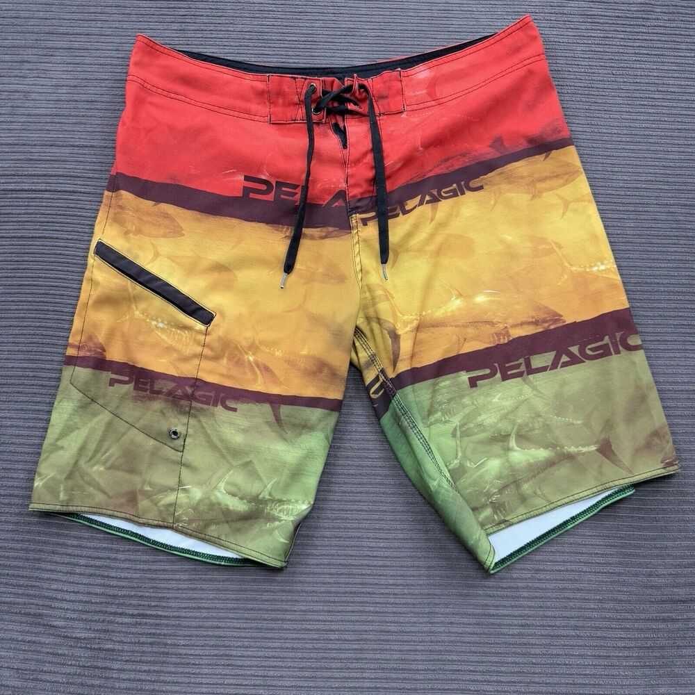 Pelagic Board Shorts Men 39‎ Beach Weekend Vacation Outdoors 11' Inseam Swim.